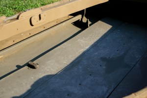 Floorboards, turnbuttons, shelf, lap cover chocks